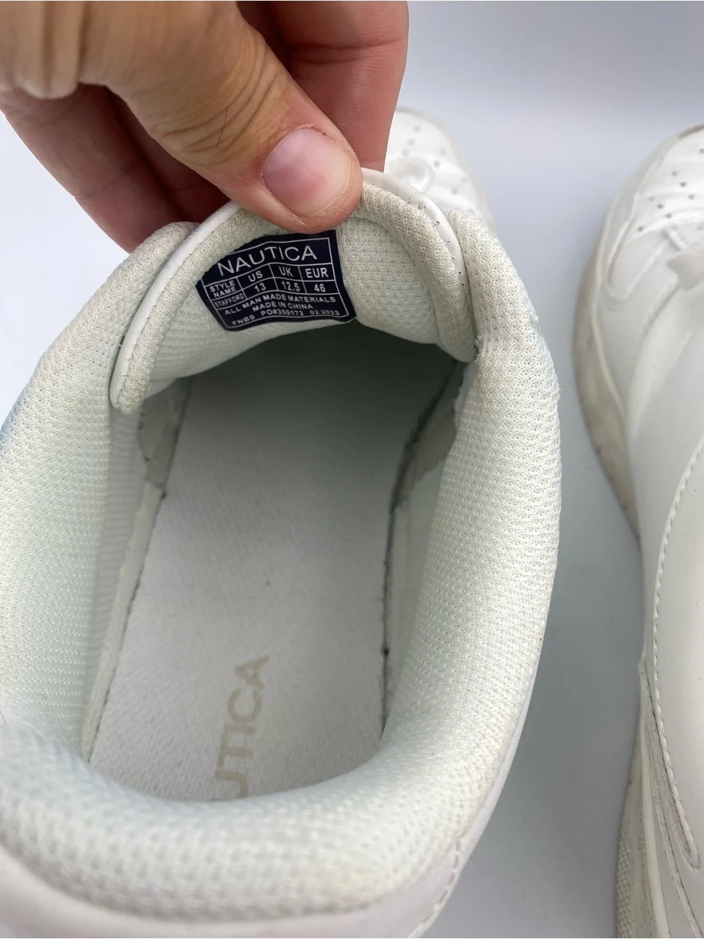 Nautica White Low-Top Leather Sneakers